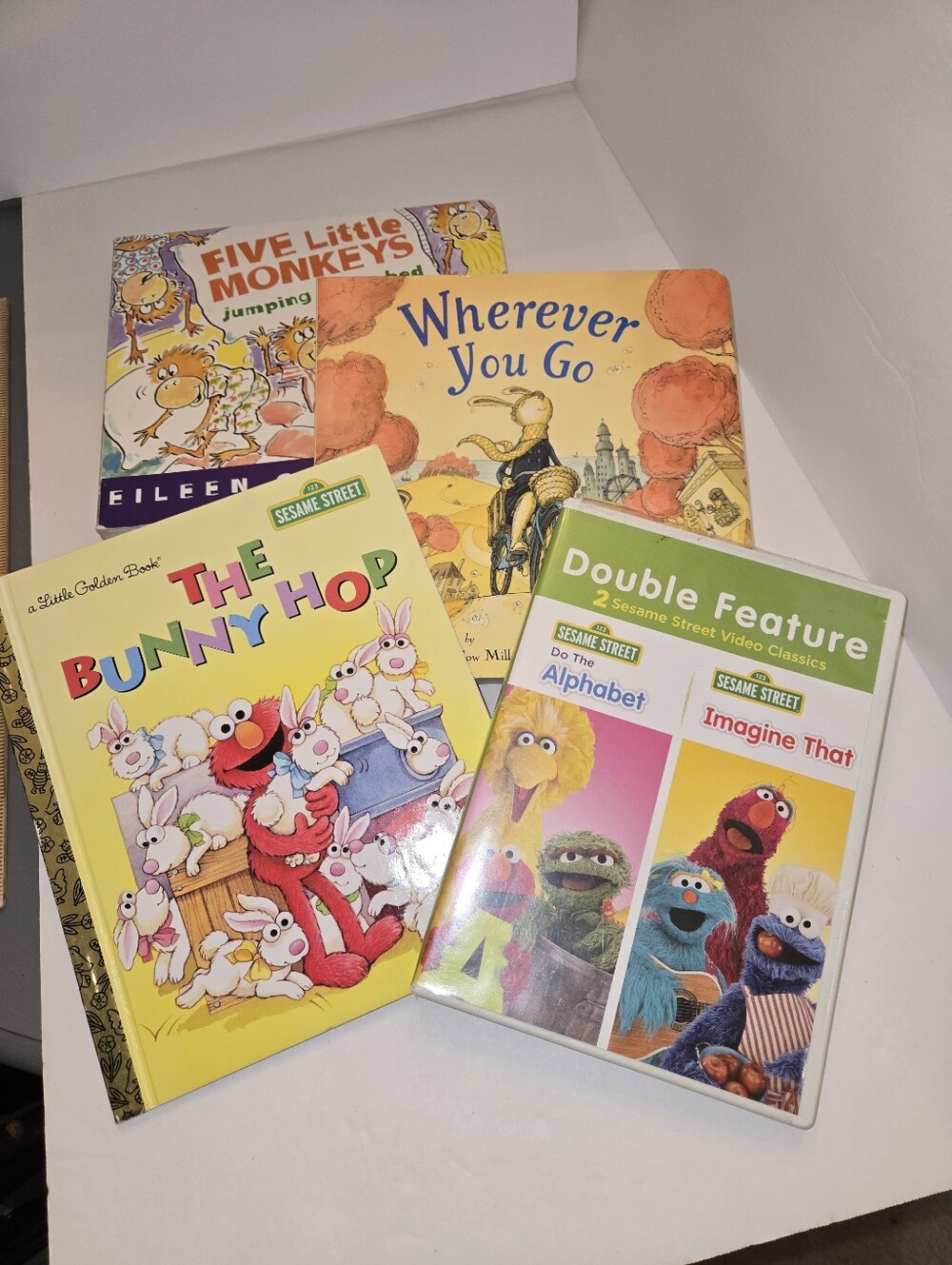 Book and DVD Bundle - Sesame Street - Wherever You Go - Five Little Monkeys